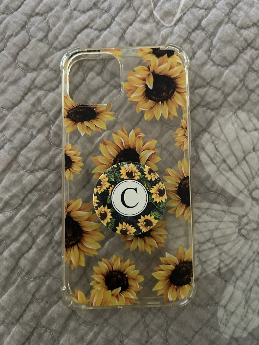 Clear Sunflower iPhone Case with Popsocket